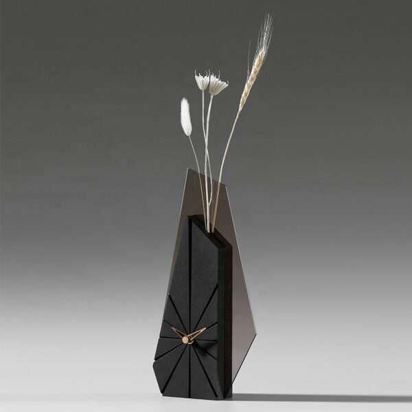 GEOMETRY WOOD TABLE CLOCK(BLACK)