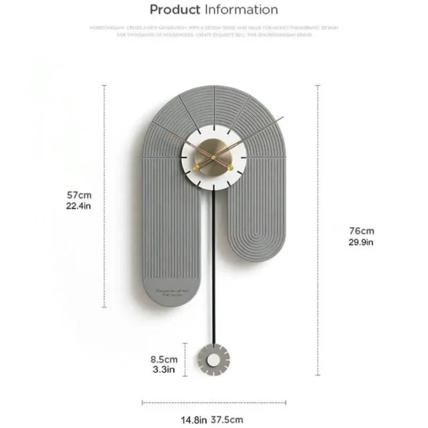 U-TURN WOOD WALL CLOCK (SILVER&WHITE) - Image 4