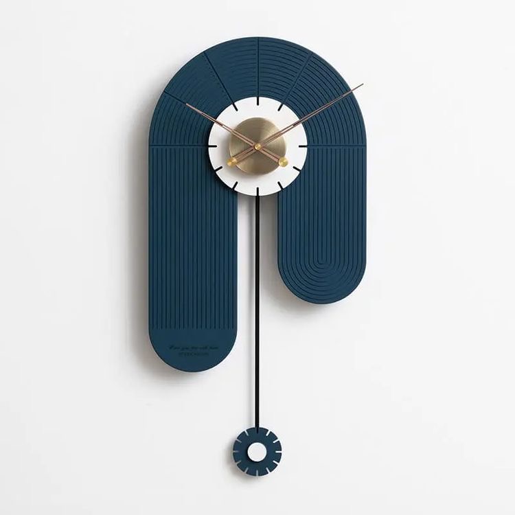 U-TURN WOOD WALL CLOCK (BLUE&WHITE) - Image 5