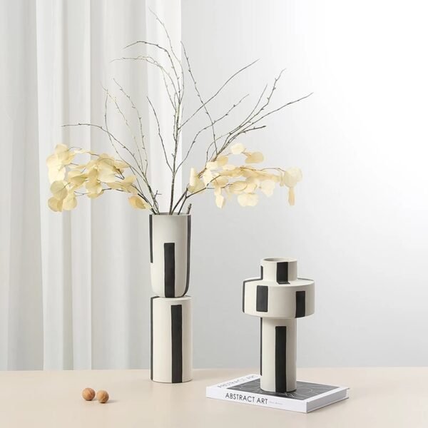 BLACK AND WHITE THEMED VASE