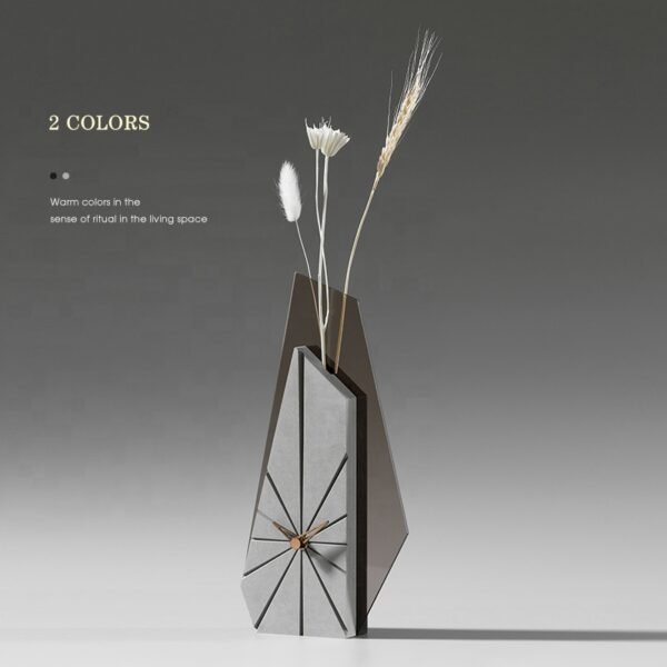 GEOMETRY WOOD TABLE CLOCK(grey) - Image 3