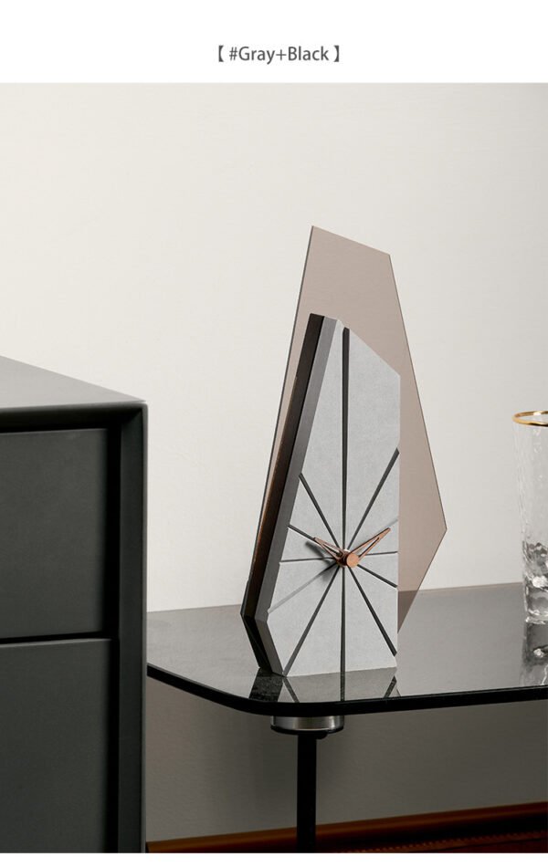 GEOMETRY WOOD TABLE CLOCK(grey) - Image 4