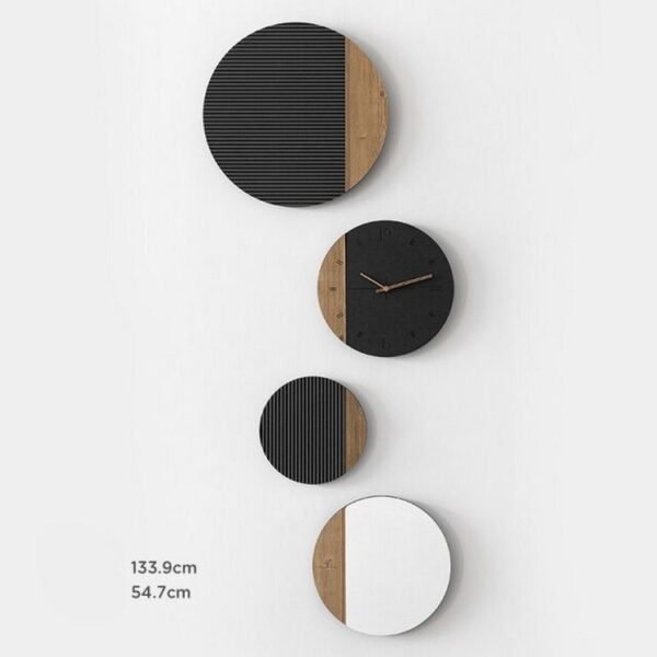 EUROPEAN CIRCLE ART CLOCK(BROWN) - Image 2