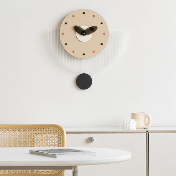 SEMICIRCLE NORDIC CLOCK(BEIGE)