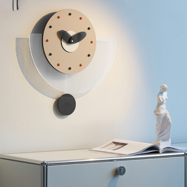 SEMICIRCLE NORDIC CLOCK(BEIGE) - Image 2